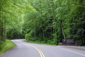 Entrance to the Great Smoky Mountains National Park.